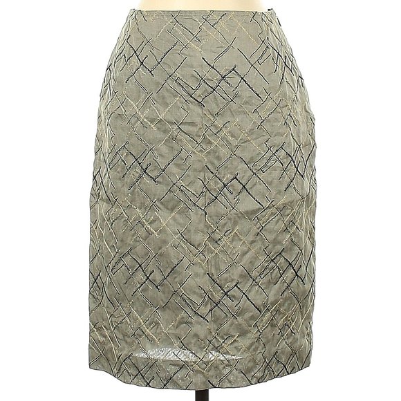 Max Mara Embroidered Silk Blend Skirt- Sz. 4 - Picture 1 of 3